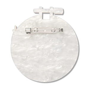 Stitched & Framed Brooch  -  Erstwilder  -  Quirky Resin and Enamel Accessories