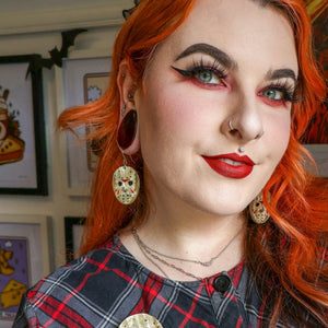 Jason Voorhees Mask Drop Earrings  -  Erstwilder  -  Quirky Resin and Enamel Accessories