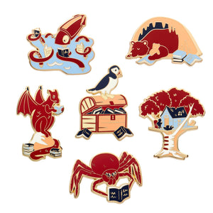 Erstwilder x CBCA Island of Biblio Pin Pack - 6 Piece  -  Erstwilder  -  Quirky Resin and Enamel Accessories