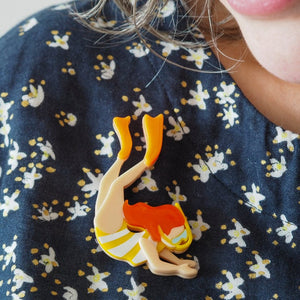 Snorkeler Sheree Brooch  -  Erstwilder  -  Quirky Resin and Enamel Accessories