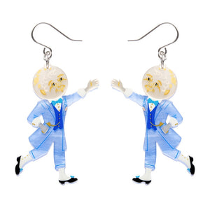 Moonface Drop Earrings  -  Erstwilder  -  Quirky Resin and Enamel Accessories