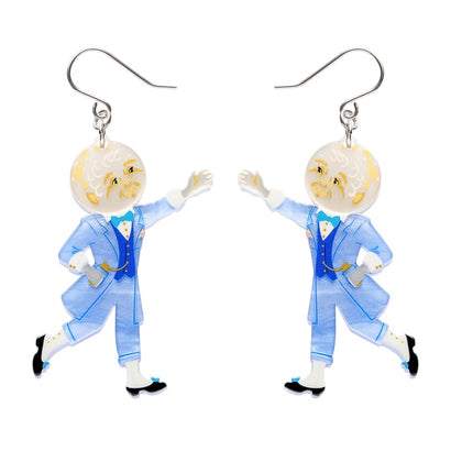 Moonface Drop Earrings  -  Erstwilder  -  Quirky Resin and Enamel Accessories