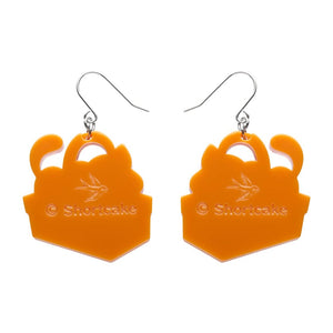 Cozy Custard Cat Drop Earrings  -  Erstwilder  -  Quirky Resin and Enamel Accessories