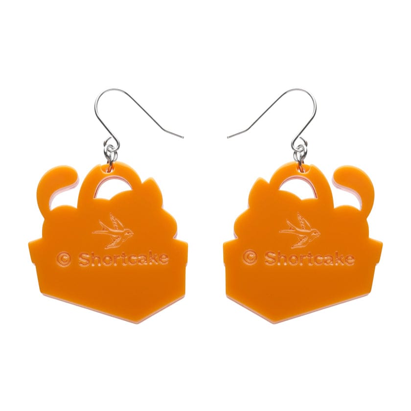 Cozy Custard Cat Drop Earrings  -  Erstwilder  -  Quirky Resin and Enamel Accessories