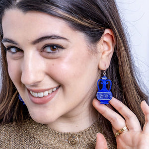 Amphora Drop Earrings - Blue  -  Erstwilder Essentials  -  Quirky Resin and Enamel Accessories