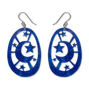Moonlight Drop Earrings - Navy  -  Erstwilder Essentials  -  Quirky Resin and Enamel Accessories