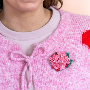 Heartfelt Hydrangea Brooch  -  Erstwilder  -  Quirky Resin and Enamel Accessories