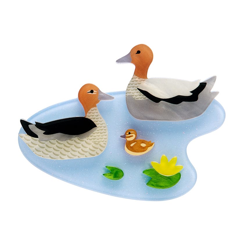 Duck and Drakes Brooch  -  Erstwilder  -  Quirky Resin and Enamel Accessories
