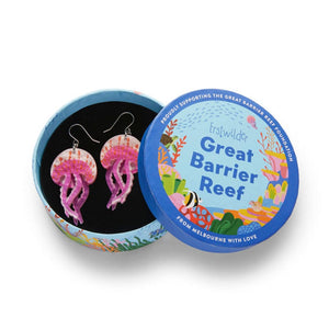 Mauve Stinger Jellyfish Drop Earrings (IMPERFECT)  -  Erstwilder  -  Quirky Resin and Enamel Accessories