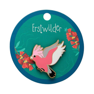 Gertie the Galah Enamel Pin  -  Erstwilder  -  Quirky Resin and Enamel Accessories