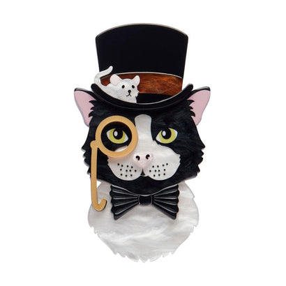 The Posh Pussycat Brooch  -  Erstwilder  -  Quirky Resin and Enamel Accessories