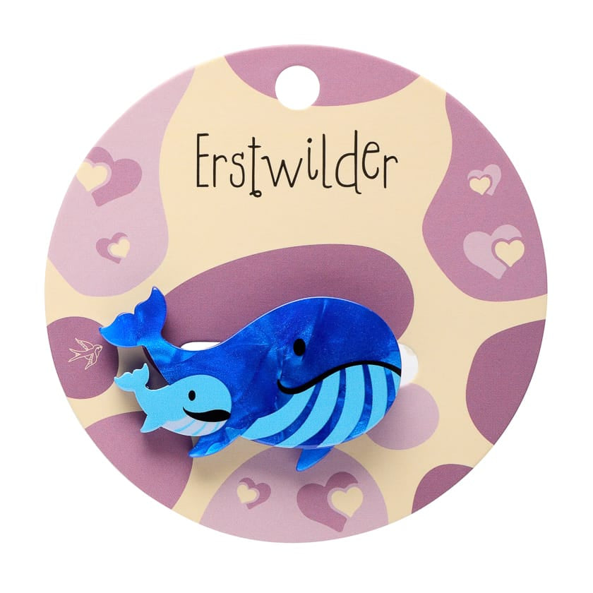 Whales Simplified Mini Brooch  -  Erstwilder Simplified  -  Quirky Resin and Enamel Accessories