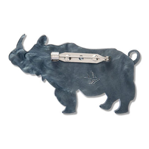 Javan Rhino Brooch  -  Erstwilder  -  Quirky Resin and Enamel Accessories