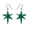 North Star Drop Earrings - Green