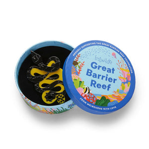 Yellow-Bellied Sea Snake Brooch  -  Erstwilder  -  Quirky Resin and Enamel Accessories