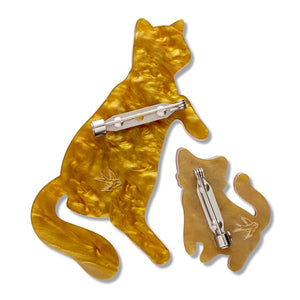 Purrfect Harmony Brooch Pair  -  Erstwilder  -  Quirky Resin and Enamel Accessories
