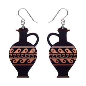Lekythos Drop Earrings - Black  -  Erstwilder Essentials  -  Quirky Resin and Enamel Accessories
