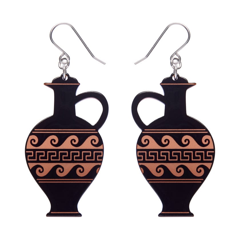 Lekythos Drop Earrings - Black  -  Erstwilder Essentials  -  Quirky Resin and Enamel Accessories