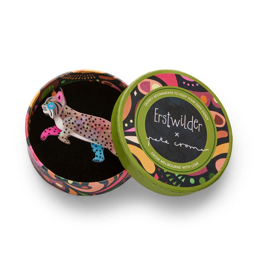 The Bohemian Bobcat Brooch  -  Erstwilder  -  Quirky Resin and Enamel Accessories