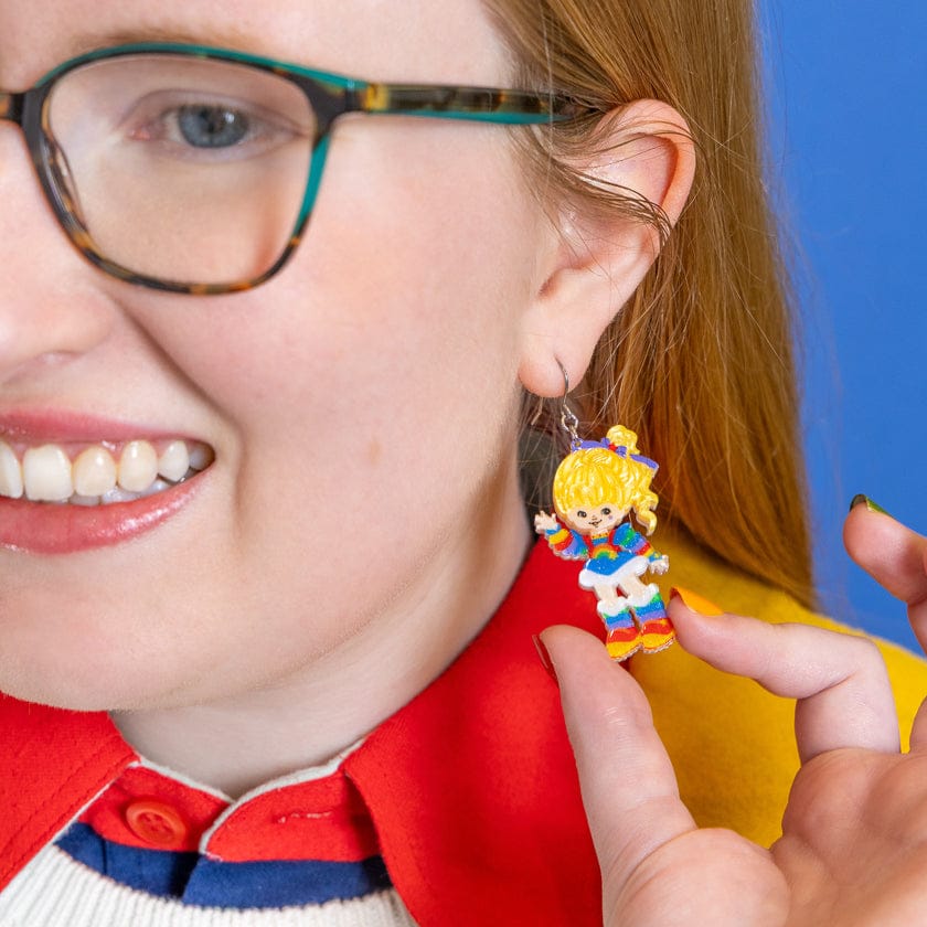 Rainbow Brite Says Hello Drop Earrings  -  Erstwilder  -  Quirky Resin and Enamel Accessories