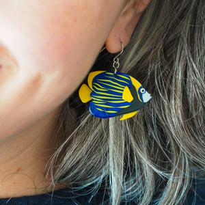 Emperor Angelfish Drop Earrings  -  Erstwilder  -  Quirky Resin and Enamel Accessories