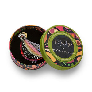 The Mysterious Montezuma Quail Brooch  -  Erstwilder  -  Quirky Resin and Enamel Accessories