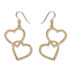 Heart Rings Drop Earrings – Gold  -  Erstwilder Essentials  -  Quirky Resin and Enamel Accessories