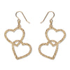 Heart Rings Drop Earrings – Gold