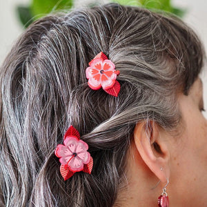 Halcyon Hibiscus Hair Clips Set - 2 Piece  -  Erstwilder  -  Quirky Resin and Enamel Accessories