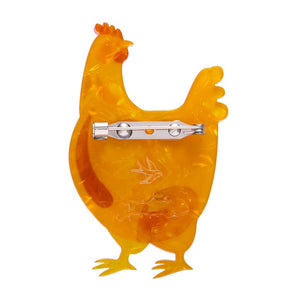 Bessie the Chicken Brooch  -  Erstwilder  -  Quirky Resin and Enamel Accessories