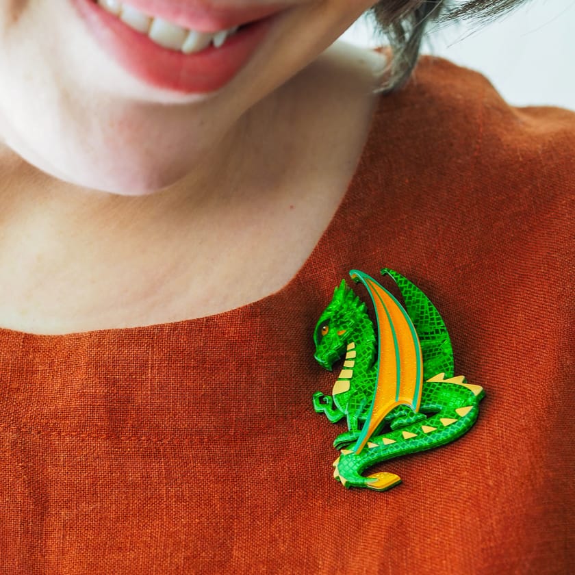 Impressive Scale Brooch  -  Erstwilder  -  Quirky Resin and Enamel Accessories