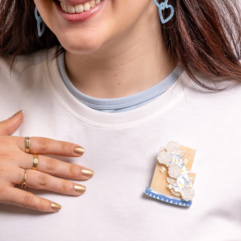 Love on Top Brooch  -  Erstwilder  -  Quirky Resin and Enamel Accessories
