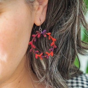 Wreath Drop Earrings – Maroon  -  Erstwilder Essentials  -  Quirky Resin and Enamel Accessories