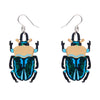 Ruby the Rainbow Stag Beetle Drop Earrings  -  Erstwilder  -  Quirky Resin and Enamel Accessories