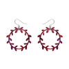 Wreath Drop Earrings – Maroon