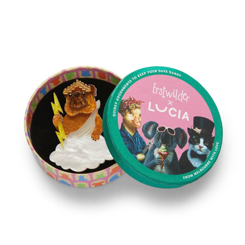 The Pious Pug Brooch  -  Erstwilder  -  Quirky Resin and Enamel Accessories