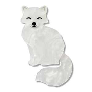 Arctic Fox Simplified Mini Brooch  -  Erstwilder Simplified  -  Quirky Resin and Enamel Accessories
