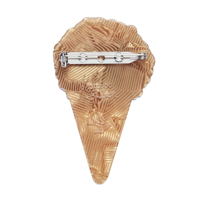 Sprinkles Ice Cream Cake Cone Brooch (IMPERFECT)  -  Erstwilder  -  Quirky Resin and Enamel Accessories