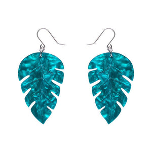 Large Leaf Essential Drop Earrings - Green  -  Erstwilder Essentials  -  Quirky Resin and Enamel Accessories