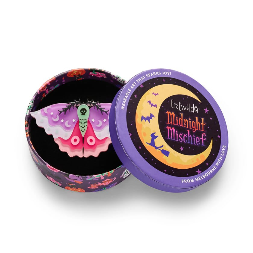 Flutter By Night Brooch  -  Erstwilder  -  Quirky Resin and Enamel Accessories