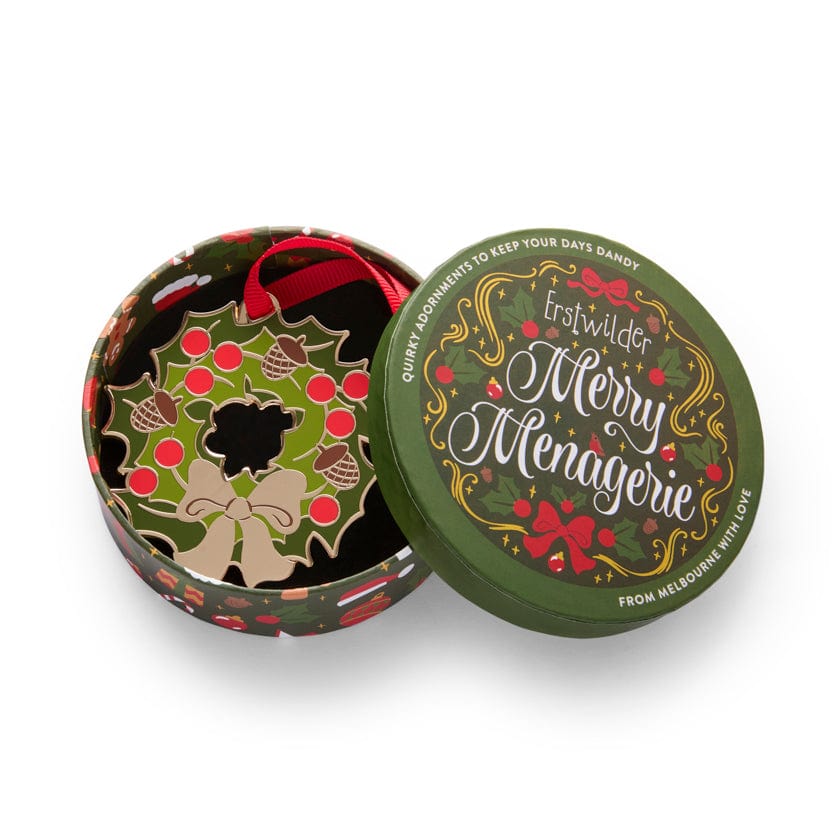 Forest Wreath Enamel Ornament  -  Erstwilder  -  Quirky Resin and Enamel Accessories