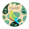 Orange-Bellied Parrot Simplified Mini Brooch  -  Erstwilder Simplified  -  Quirky Resin and Enamel Accessories