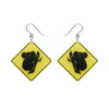 Koala Sign Drop Earrings - Yellow  -  Erstwilder Essentials  -  Quirky Resin and Enamel Accessories