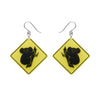 Koala Sign Drop Earrings - Yellow