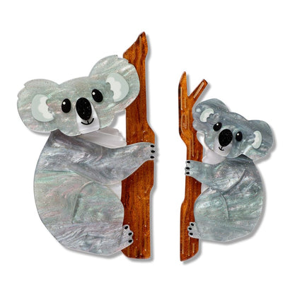 Among the Eucalyptus Brooch Pair  -  Erstwilder  -  Quirky Resin and Enamel Accessories