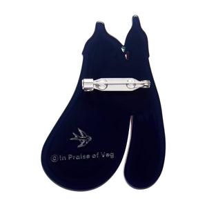 Eggplant Envy Brooch  -  Erstwilder  -  Quirky Resin and Enamel Accessories