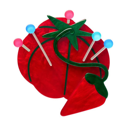 Classic Pin Cushion Brooch  -  Erstwilder  -  Quirky Resin and Enamel Accessories