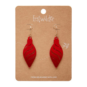 Long Bauble Drop Earrings - Red  -  Erstwilder Essentials  -  Quirky Resin and Enamel Accessories