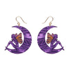 Fairy Moon Drop Earrings - Purple  -  Erstwilder Essentials  -  Quirky Resin and Enamel Accessories