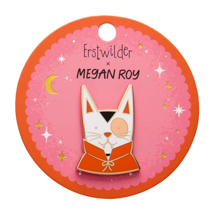 Fangtastic Kitty Enamel Pin  -  Erstwilder  -  Quirky Resin and Enamel Accessories